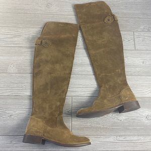 Frye • Shirley OTK Cashew Suede NWOB Boots